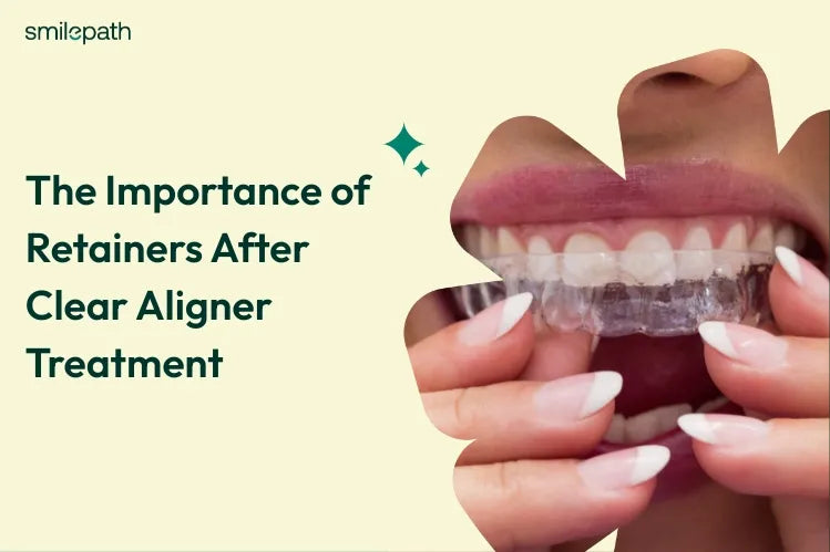 A girl wearing dental retainers