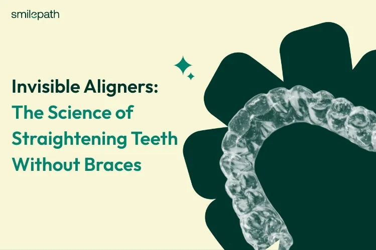 A hand holding an aligner