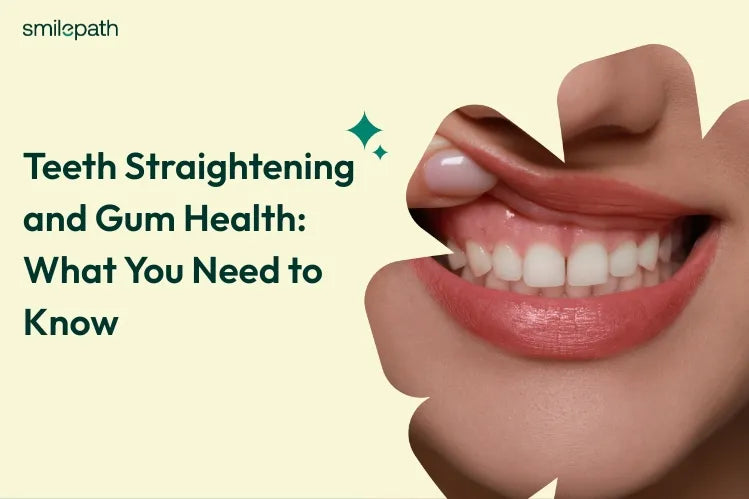 Close-up of a woman showing her healthy gums and teeth
