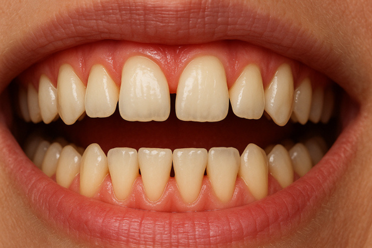 An image of a mouth with black gaps