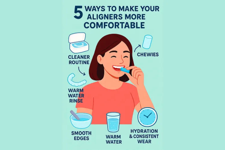 An image shows various ways that make your aligners comfortable