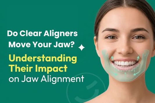  Smiling woman with a graphic overlay highlighting her jaw.