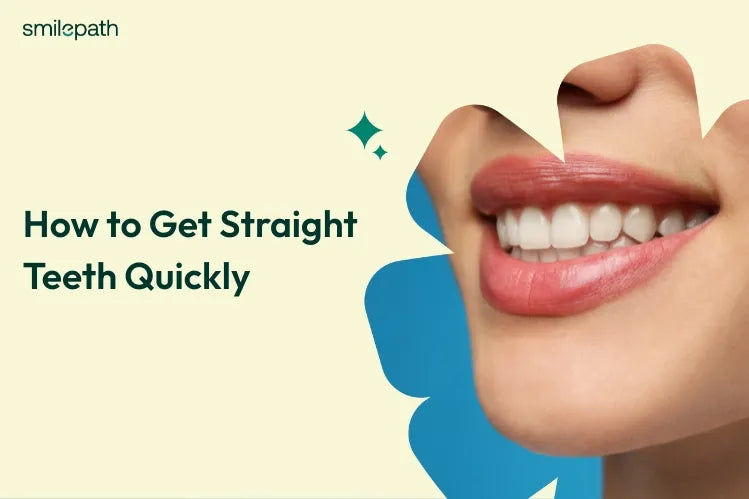 A girl is showing her striaght teeth