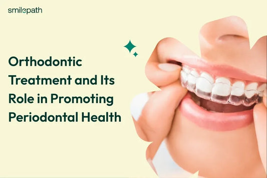 A girl is wearing clear aligner