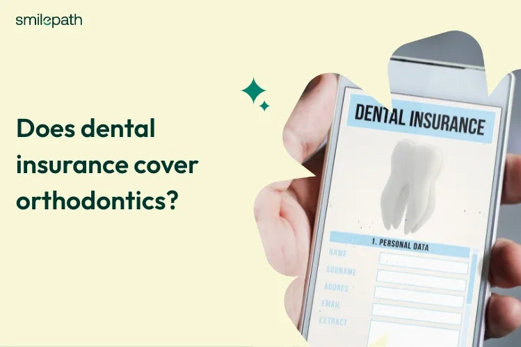 A person holding a smartphone displaying dental insurance information 