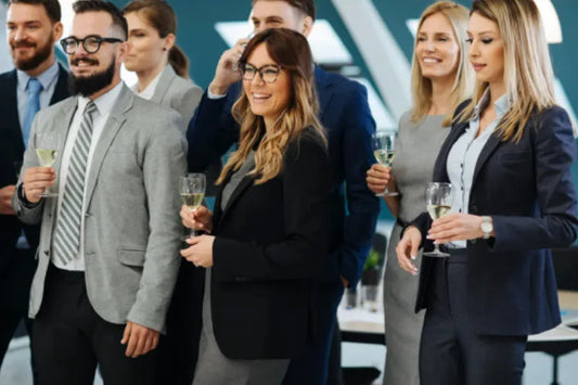 People smiling at an event