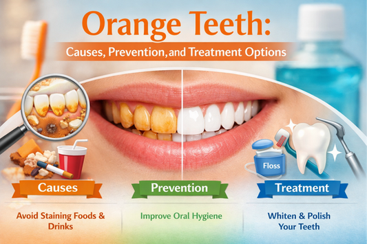 Illustration of why my tooth is orange, depicting causes and treatment 