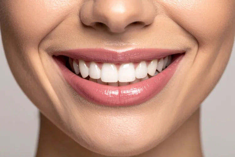 A girl is showing her perfect smile