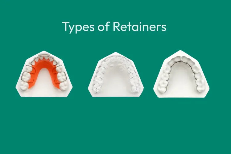 All types of retainers on a green background 